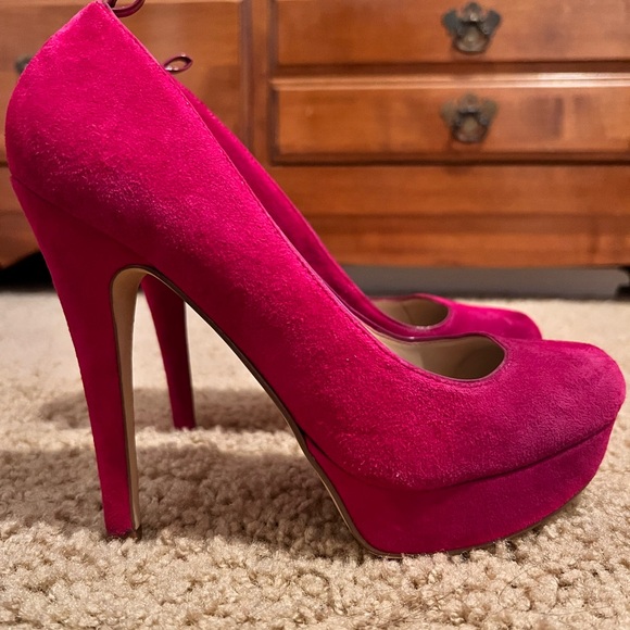 Magenta Pink Aldo Heels (4 inch Platform Pumps) - Picture 1 of 6
